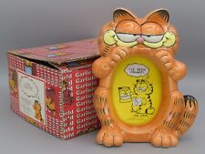 Vintage 1981 Garfield Cat Ceramic Picture Frame Figure Figural Enesco w/ Box 80s picture