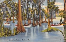 D1933 Cruise thru Cypress Gardens, Florida - Linen PC, Tichnor Bros. No. 72191 picture