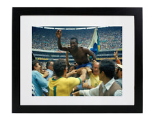 Pele Celebrates 1970 World Cup Brazil Beat England Matted & Framed Picture Photo picture