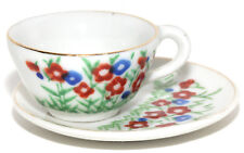 VTG Pico Occupied Japan Porcelain Gold Trim Floral Miniature Tea Cup & Saucer picture