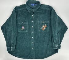 Vintage 90s Pooh Size XL Disney Tiger Piglet Thick Green Corduroy Shirt *Read picture