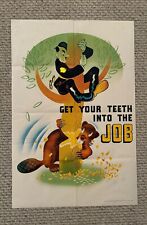 Original Anti Axis WWII Poster Get Your Teeth Into The Job 18x27” picture