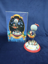 Vtg 1988 Enesco Santa Claus Is Coming To Town Deluxe Music Box Hot Air Balloon picture