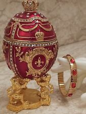 Large Easter Gift Love Gift Faberge Egg HANDMADE Diamond 24k Gold Mothers Day picture
