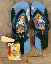 Homer Simpson Simpsons Homey Mens Sz M 9-10 Summer Beach Flip Flops Sandals Cat picture
