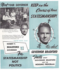 Robert Bradford Massachusetts (R) Governor 1946-48 Housing political brochure picture