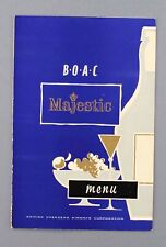 BOAC MAJESTIC VINTAGE AIRLINE MENU 1956 B.O.A.C. picture