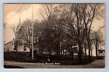 Wiscassett ME- Maine, Common And Congregational Church, Vintage Postcard picture