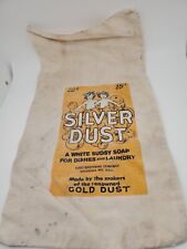 Vintage Silver Dust Laundry Soap Cloth Bag 9x18 picture