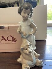 Retired NAO By Lladro Girl With Toy Lion Figurine 1287 My Lovely Lion picture
