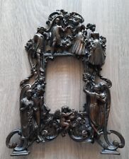 Antique Victorian Era British Bronze Easel Photo Frame Cherub Ladies & Gentlemen picture