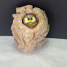 Vintage Drift Wood Painted Rock Owl Nest Wall Decor picture