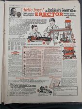 Large Original Antique Magazine Ad 1928 Erector Building Toys picture