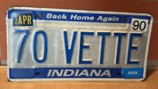 Indiana Corvette Embossed Vanity License Plate 70 VETTE picture