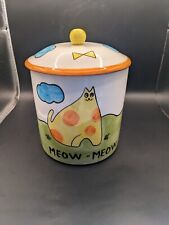 Handpainted Italian Meow- Meow Lidded Cookie Jar With Cats picture