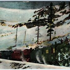 c1910s CO Rocky Mountain Locomotive Snow Plow Train Occupational in Rockies A172 picture