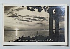 Michigan RPPC Sunset on Higgins Lake Michigan Real Photo Postcard 1926 Post 4268 picture