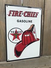 Texaco Fire Chief Gasoline metal sign baked Oil Gas Pump Plate picture