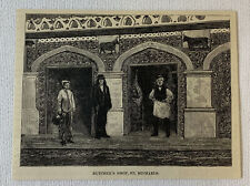 1886 magazine engraving ~ BUTCHER'S SHOP, St. Michaels, Azores picture