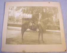 Antique Mounted Police Photo NYC Horse Cop 1900-10s NYPD w/Baton Club 8 x 6 1/8