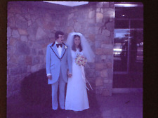 1973 35mm vintage Kodachrome Slide newly married couple posed. picture