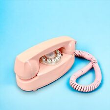 Pink Princess Telephone Crosley CR59 Push Button Land Line MCM Vintage Style picture