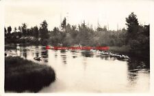 MI, Grayling, Michigan, RPPC, Manistee River, 1936 PM, Photo picture