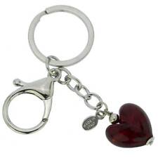 GlassOfVenice Murano Glass Heart Keychain - Ruby Red picture