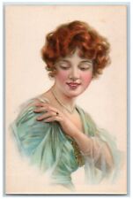 Rue Martel Paris Postcard Pretty Woman Blond Curly Hair c1910's Unposted Antique picture