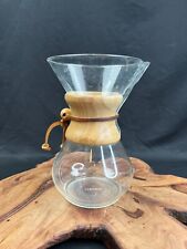 Vintage Chemex Pyrex 8” With Stamp Pour Over Coffee Carafe & Wood Collar USA picture