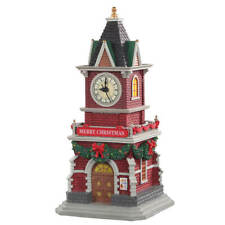 Lemax Tannenbaum Clock Tower Christmas Village Railroad Decoration Winter 2021 picture