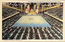 St Paul Minnesota Auditorium Ice Figure Skating Rink Arena Postcard 1943 picture