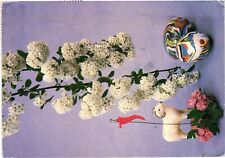 Vintage Postcard 4x6- Vintage postcard of spring tiny white flowers picture