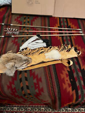 Vintage Souvenir Native American Grey Fox Quiver W/ 3 Arrows picture
