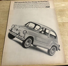1965 FIAT 600D AUTOMOBILE - Mona Lisa - Vintage Magazine Print Ad picture