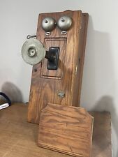 Early 20th Century Oak Wall Mounted Telephone, With Movable Mouth Piece picture