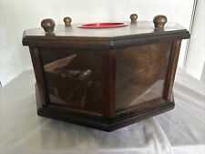 Vintage Lazy Susan turntable wood Octagon 8 Picture & Pencil Holder picture