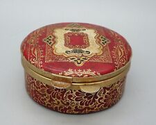 Vintage Brevettata Red Hand Tooled Italian Leather Lined Trinket Box picture