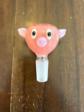 14mm Glass Hookah Bowl Pipe Pink Pig Piggie picture