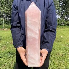 17.95LB Natural Rose Quartz Obelisk Quartz Crystal Point Wand healing gem WA333 picture