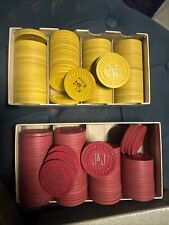 Yellow / Gold J & J Illegal Casino Poker Chip J&J Club Antique Vintage Gambling picture
