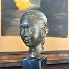 Vietnamese Woman In Traditional Dress Vintage Sculpture Figurine picture