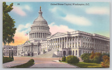 Washington DC US Capital Building Linen Postcard picture