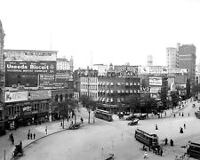 BUSINESSES ON COLUMBUS CIRCLE IN NEW YORK CITY, CIRCA 1907 - 8X10 PHOTO (AA-244) picture
