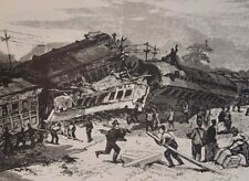 Train Wreck 1879-Jackson, Michigan EmigrantsRailroad/Magazine Print Ad 7.5