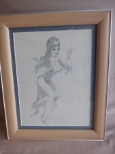 Elvira, Mistress Of The Dark Authentic Original Framed Art by Jim Mooney-READ picture