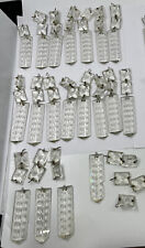 Lot of 18 Antique Vtg Crystal Chandelier Spear Prisms + Extra Pieces picture
