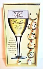 Vintage 2001 Boston Warehouse Snowman Wine Markers Charms Christmas Holiday  picture