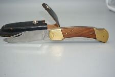 Vtg Comanche Cutlery Surgical steel Folding Pocket Knife Plain Lockback + CASE picture