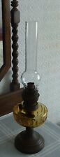 genuine matador 15 large old brass and glass oil lamp, burner flame spreader picture